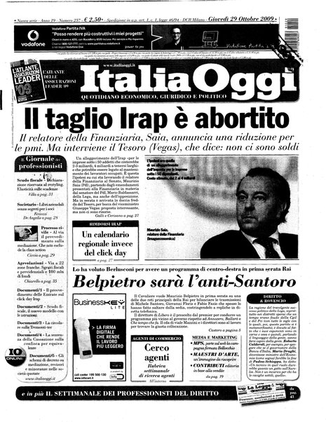 Italia oggi : quotidiano di economia finanza e politica